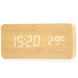 Alarm Clock Digital LED Wood Desk Clock