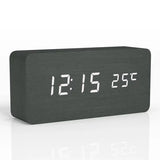 Alarm Clock Digital LED Wood Desk Clock