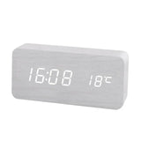 Alarm Clock Digital LED Wood Desk Clock