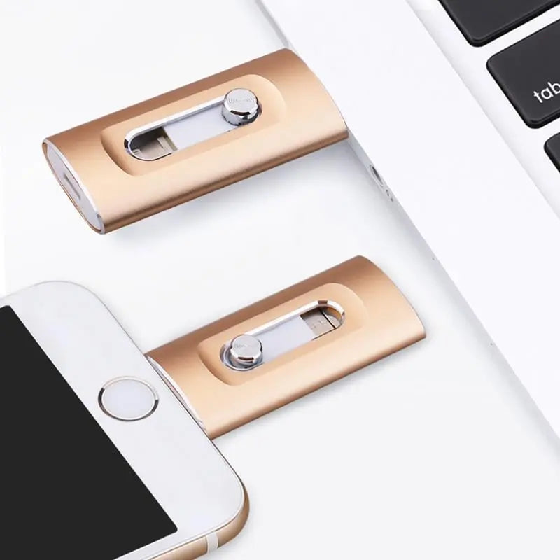 3-in-1 USB Flash Drive - Expand Storage for iPhone, Android & PC | High-Speed Data Transfer & Versatile Compatibility