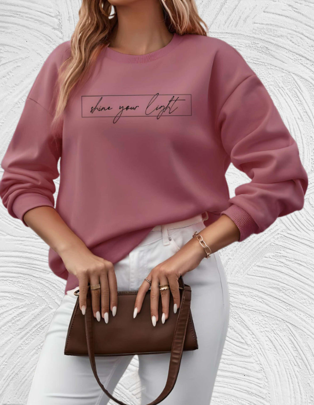 Oversized Women's Sweater with Crew Neck - Autumn Magic Luna