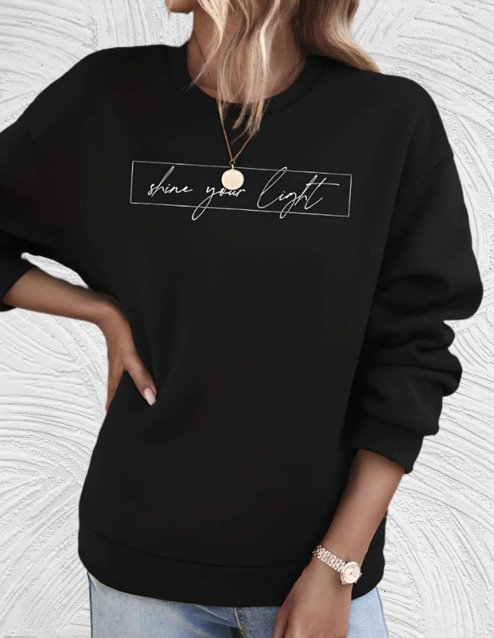 Oversized Women's Sweater with Crew Neck - Autumn Magic Luna