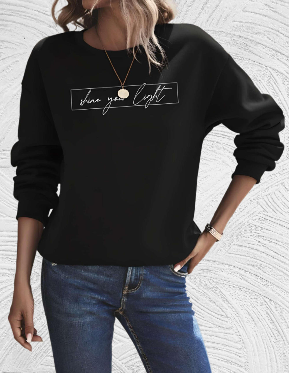 Oversized Women's Sweater with Crew Neck - Autumn Magic Luna