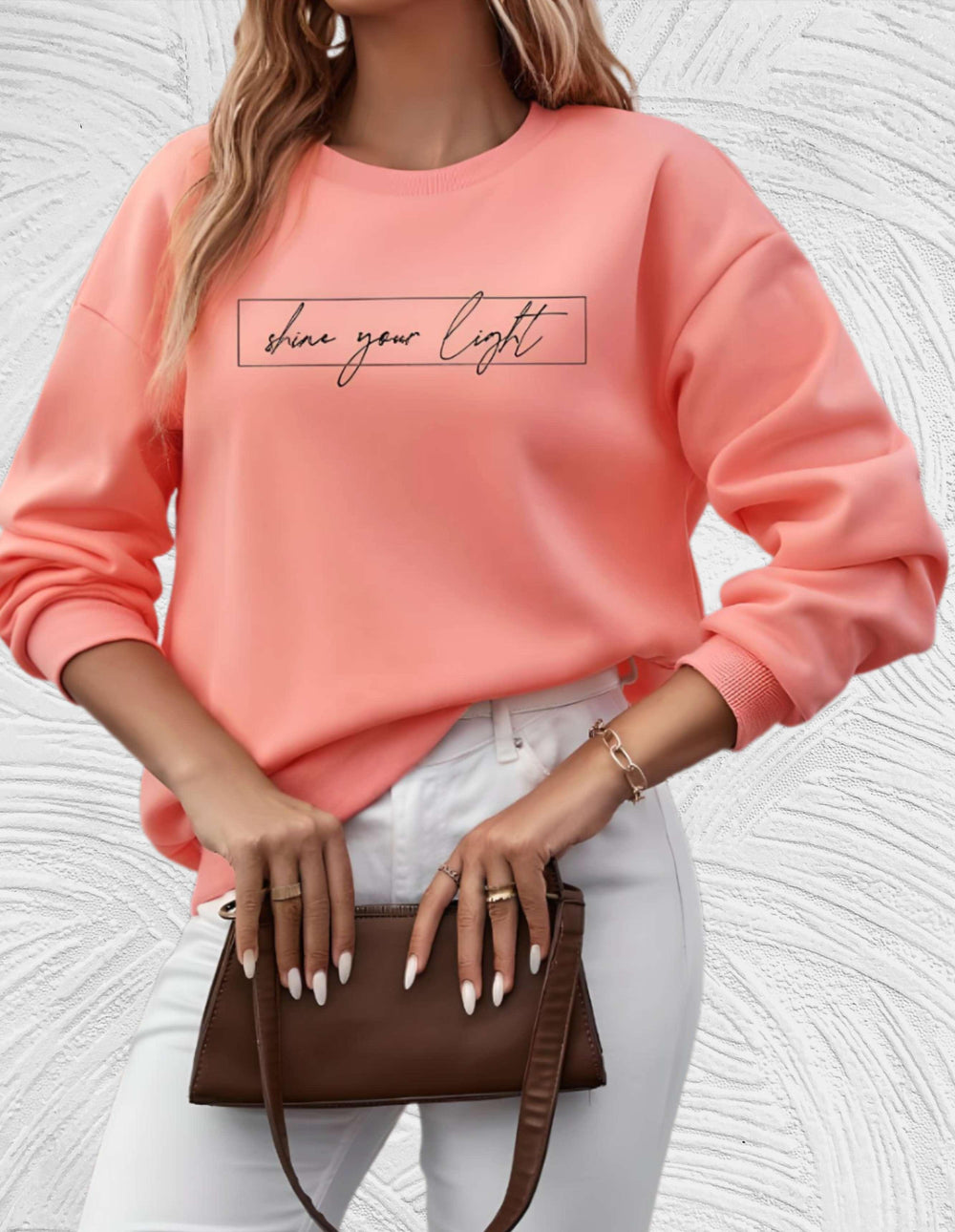 Oversized Women's Sweater with Crew Neck - Autumn Magic Luna