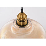 LumiVibe Glass Pendant Light | Elegant Ribbed Glass Hanging Lamp
