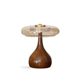 Andi Glass Table Lamp | Modern Brass & Wood Accent Light