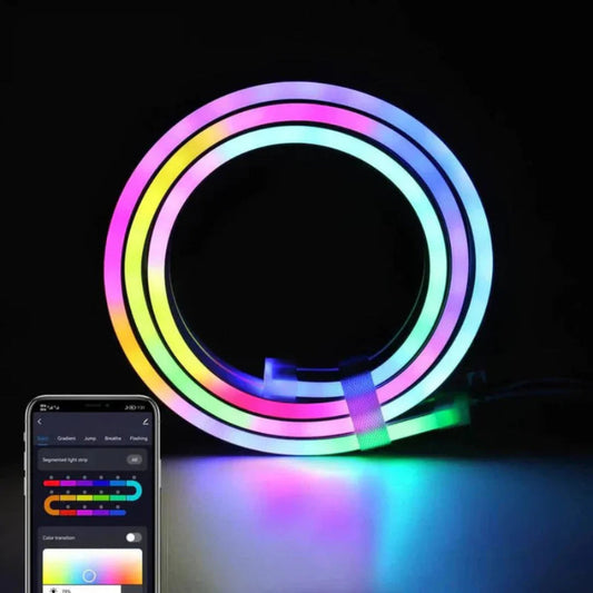 RGB LED Strip Lights – Neon Rope Design, App Control & Wireless Remote
