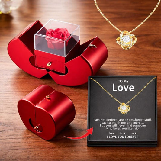 Apple Shaped Jewelry Box – Soap Flower Rose, Gift Ready Case & Compact Storage