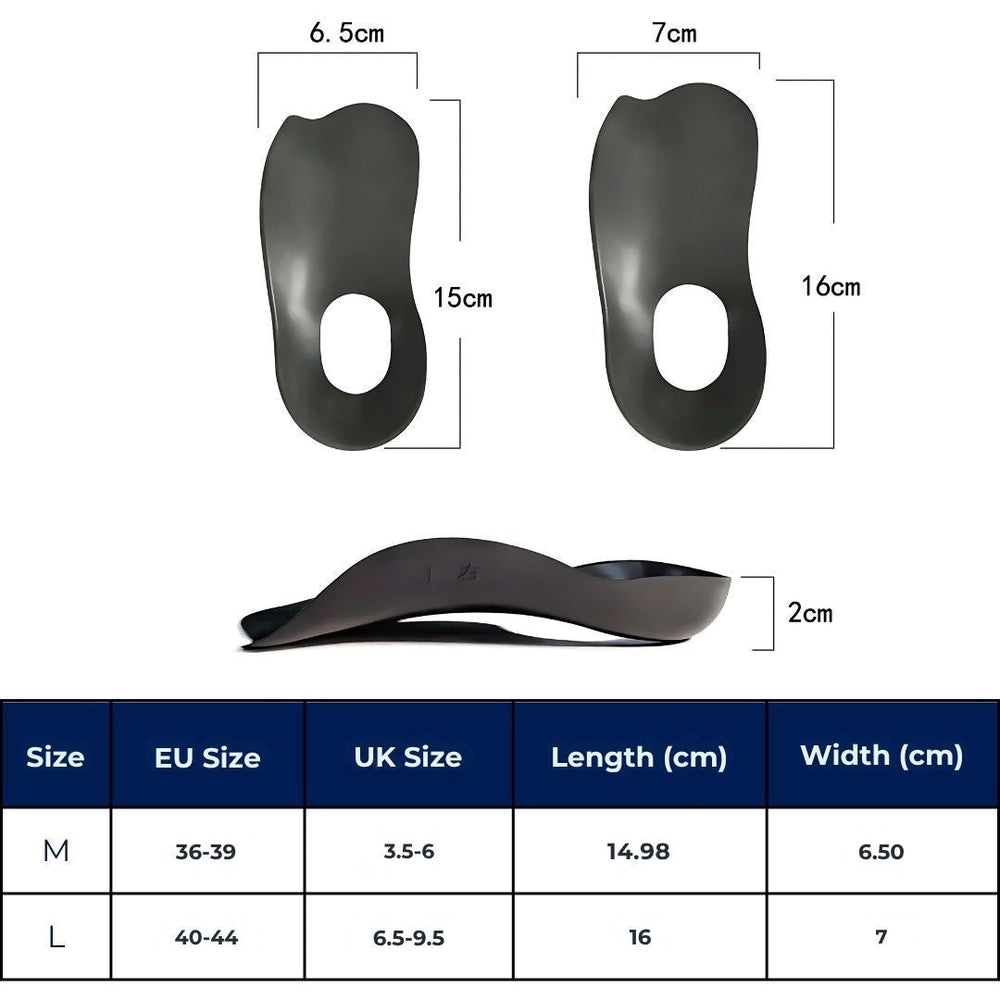 ArchEase Shoe Inserts for Flat Feet | Shoe Insole for Plantar Fasciitis - Foot Arch Support Insole - Foot Cushioning Bowlift