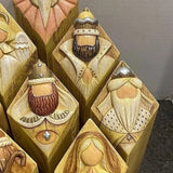 Elegant Nativity Scene Column Statues - Handcrafted Christmas Decor for Home & Garden