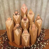 Elegant Nativity Scene Column Statues - Handcrafted Christmas Decor for Home & Garden