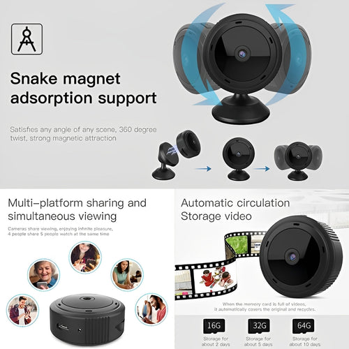 1080P HD Mini WiFi Camera with IR Night Vision | Home Security & Baby Monitor
