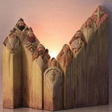 Elegant Nativity Scene Column Statues - Handcrafted Christmas Decor for Home & Garden