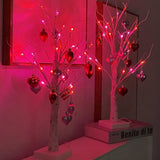 Table Lamp LED Birch Tree Heart Light Valentines Home Decor