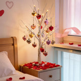 Table Lamp LED Birch Tree Heart Light Valentines Home Decor