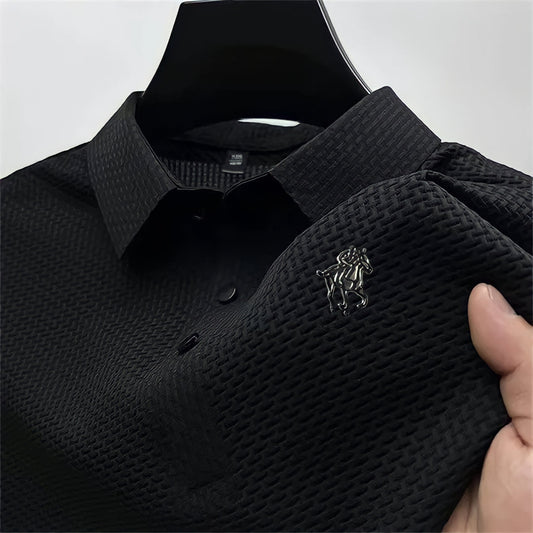 Wrinkle-Free Slim Fit Structured Polo Shirt