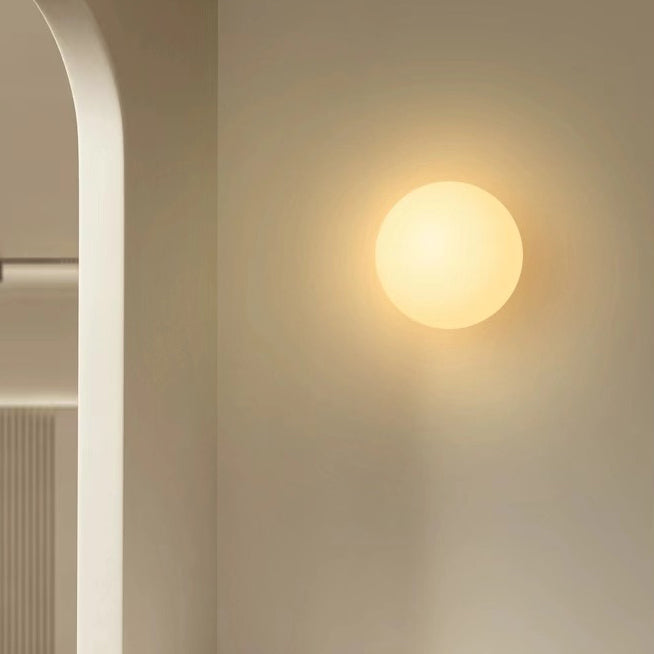 Round Glass Wall Light – G9 LED, Frosted Milk White, 249–2000 Lumen