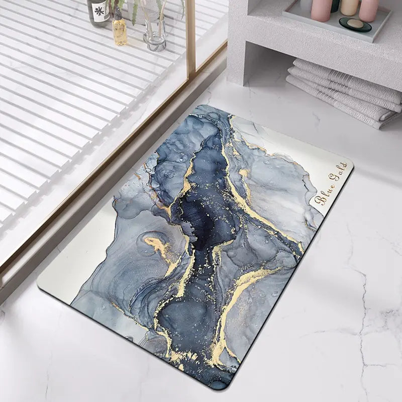 Non-Slip Bath Mat – Marble Look, Absorbent & Machine-Washable 60×90cm