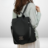 Anti-Theft Laptop Backpack – Water-Resistant Oxford, 3 Carry Options, Brown & Black