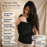 Baby Carrier Tee Hands-Free Wrap Shirt Style Infant Holder