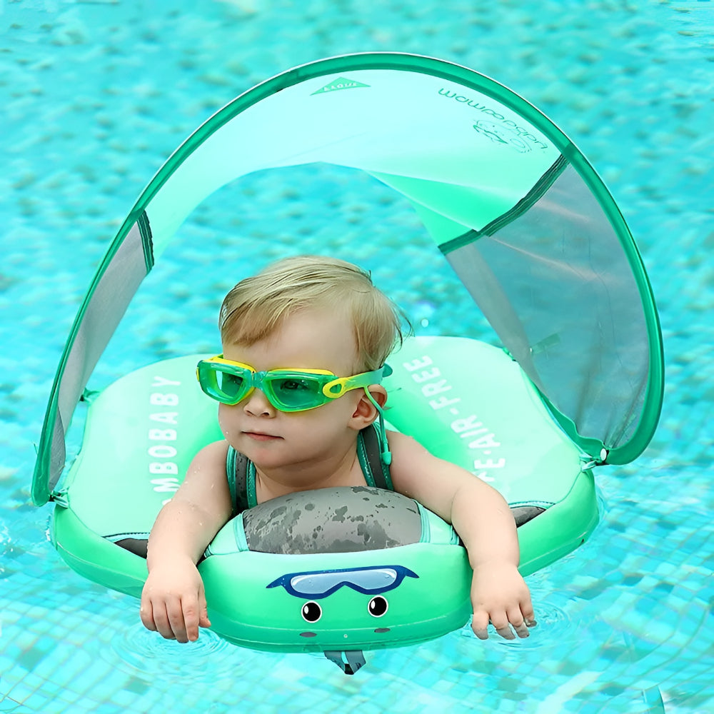 Baby Pool Float – Infant Swim Ring, Canopy Shade & Sun Protection