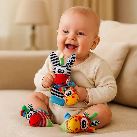 Baby Rattle Socks – Wristband Set & Animal-Themed Sensory Toy