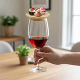 Set of 4 Bamboo Wine Glass Toppers - Eco-Friendly Drink Accessories