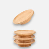 Set of 4 Bamboo Wine Glass Toppers - Eco-Friendly Drink Accessories