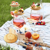 Set of 4 Bamboo Wine Glass Toppers - Eco-Friendly Drink Accessories
