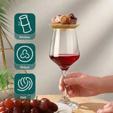 Set of 4 Bamboo Wine Glass Toppers - Eco-Friendly Drink Accessories