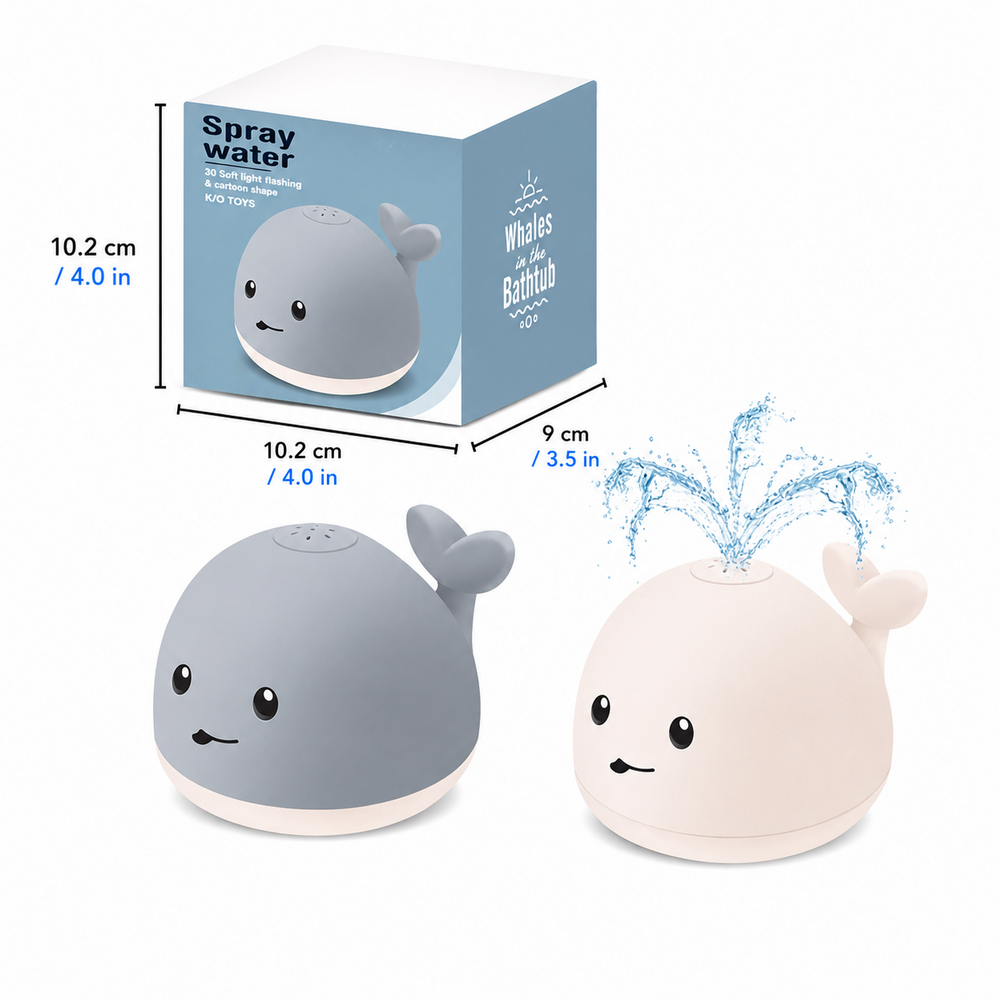Whale Bath Toy – Automatic Water Sprinkler, Light-Up Spinner & Interactive Play