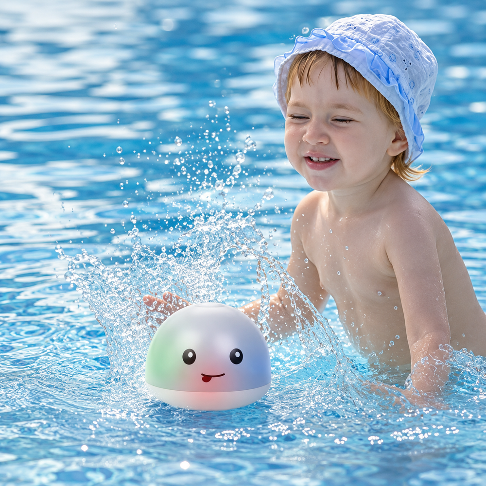 Whale Bath Toy – Automatic Water Sprinkler, Light-Up Spinner & Interactive Play