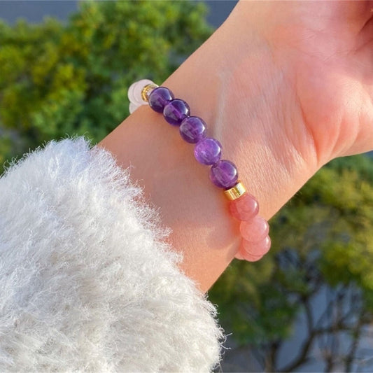 Beaded Bracelet – Natural Stone, April Birthstone & Mother's Day Gift