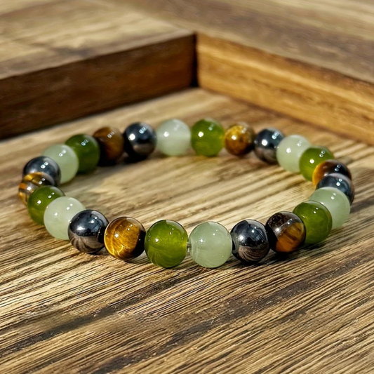 Beaded Bracelet – Natural Stone, August Birthstone & Mother's Day Gift