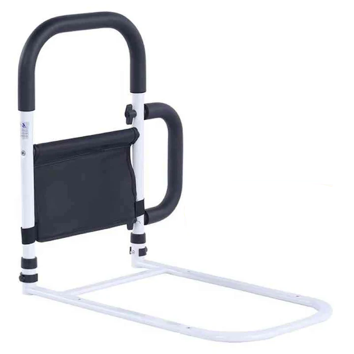 Bed Rail Assist Handle – Adjustable Height, Padded Grip & Storage Mesh Pocket