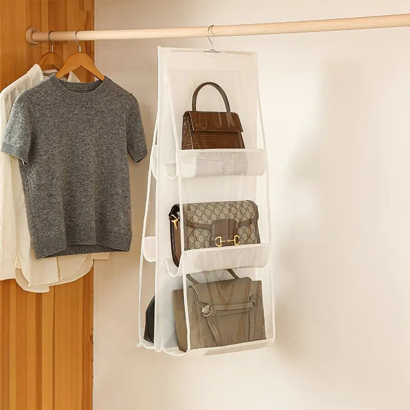 "Beidseitige Hängende Aufbewahrungstasche – Sechsschicht Handtaschen-Organizer für Platzsparende Aufbewahrung" 

This optimized title includes relevant keywords while maintaining clarity and appeal for potential customers.