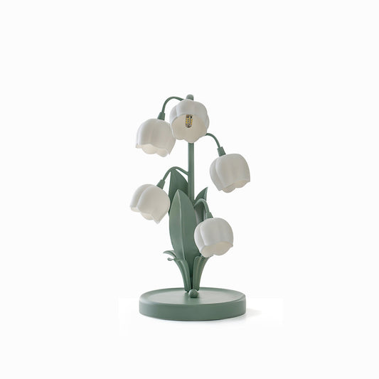 Bell Orchid Table Lamp – Floral Design, Metal Base & Warm LED Glow