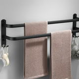 Wall-Mounted Towel Rack – No-Drill Aluminum, Matte Black & 2 or 3 Bars in 40/60cm