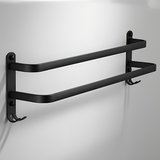 Wall-Mounted Towel Rack – No-Drill Aluminum, Matte Black & 2 or 3 Bars in 40/60cm