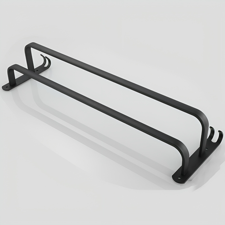 Wall-Mounted Towel Rack – No-Drill Aluminum, Matte Black & 2 or 3 Bars in 40/60cm
