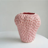 Strawberry Ceramic Vase – Glazed Finish, 3 Sizes & Pink/Red