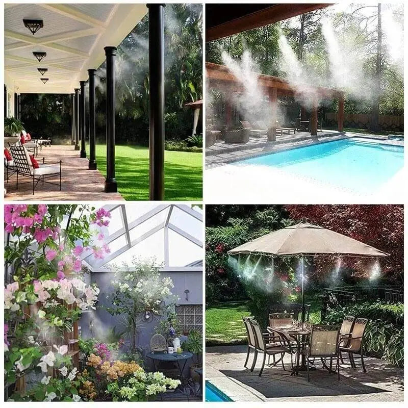 Garden Misting Irrigation System – Adjustable Nozzles, Tap Connect & 10/15/20m