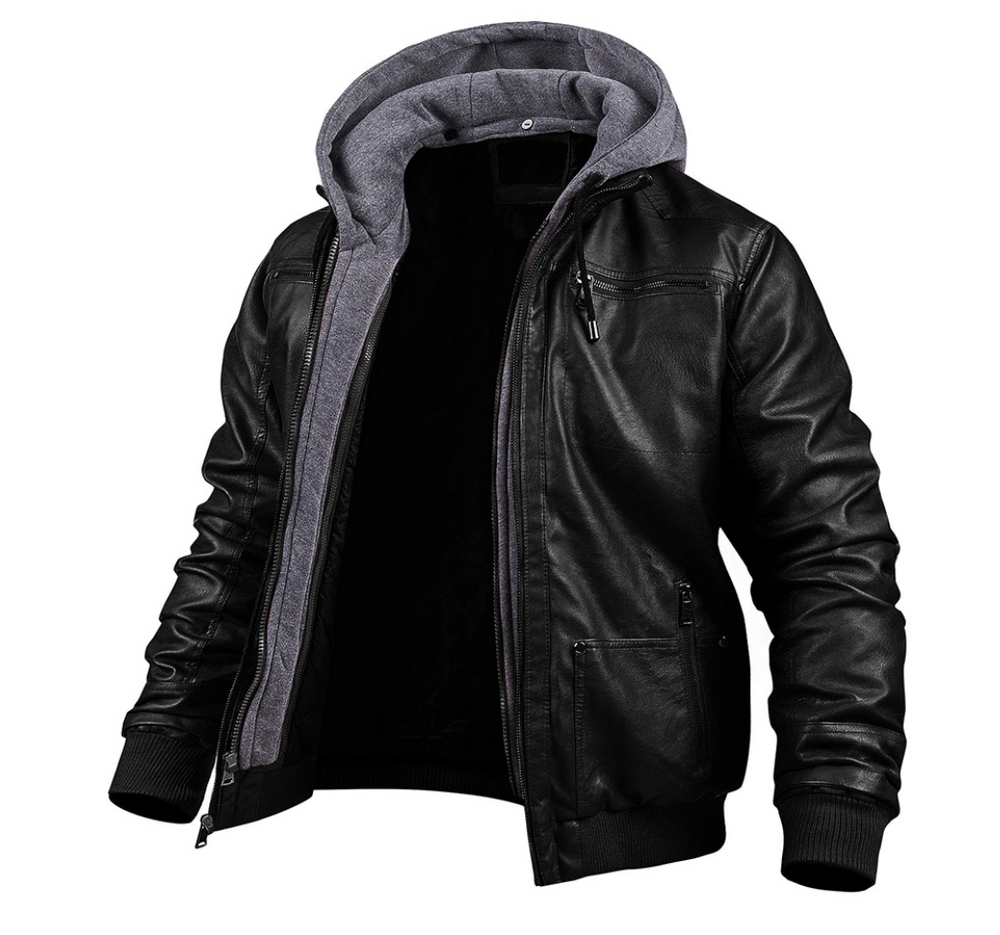 Enhanced Product Title: "Stylische Premium Leder Winterjacke mit Kapuze für Herren – Warm, Modisch & Wetterfest" 

This title includes keywords that potential buyers might search for, such as "Herren" (men's), "warm," "modisch" (fashionable), and "wetterf