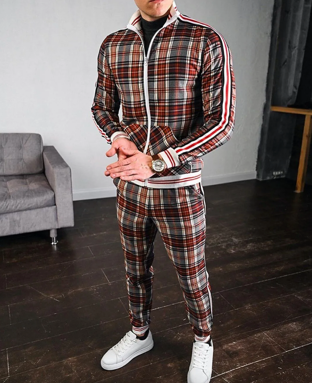 Dorian – Stylish Men's Tracksuit with Plaid Pattern