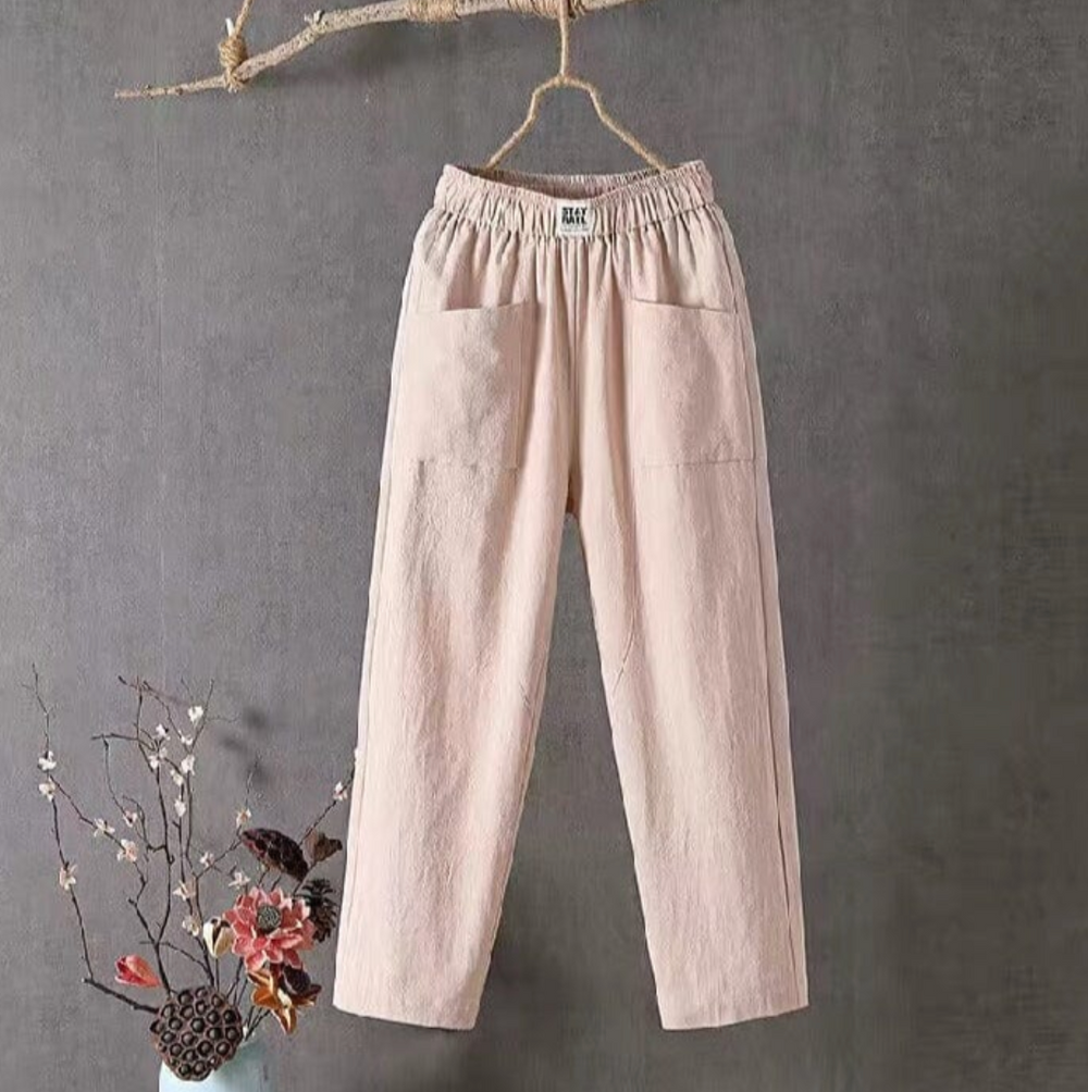 Livia Linen Pants – Pink