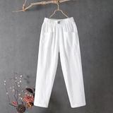 Livia Linen Pants – White