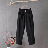 Livia Linen Pants – Black