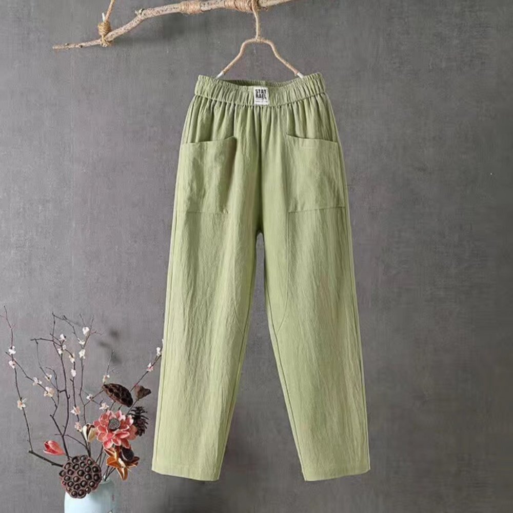 Livia Linen Pants – Green