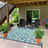 Foldable Outdoor Rug 122×180cm – Weatherproof Polypropylene, Geometric & Lightweight