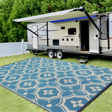 Foldable Outdoor Rug 122×180cm – Weatherproof Polypropylene, Geometric & Lightweight